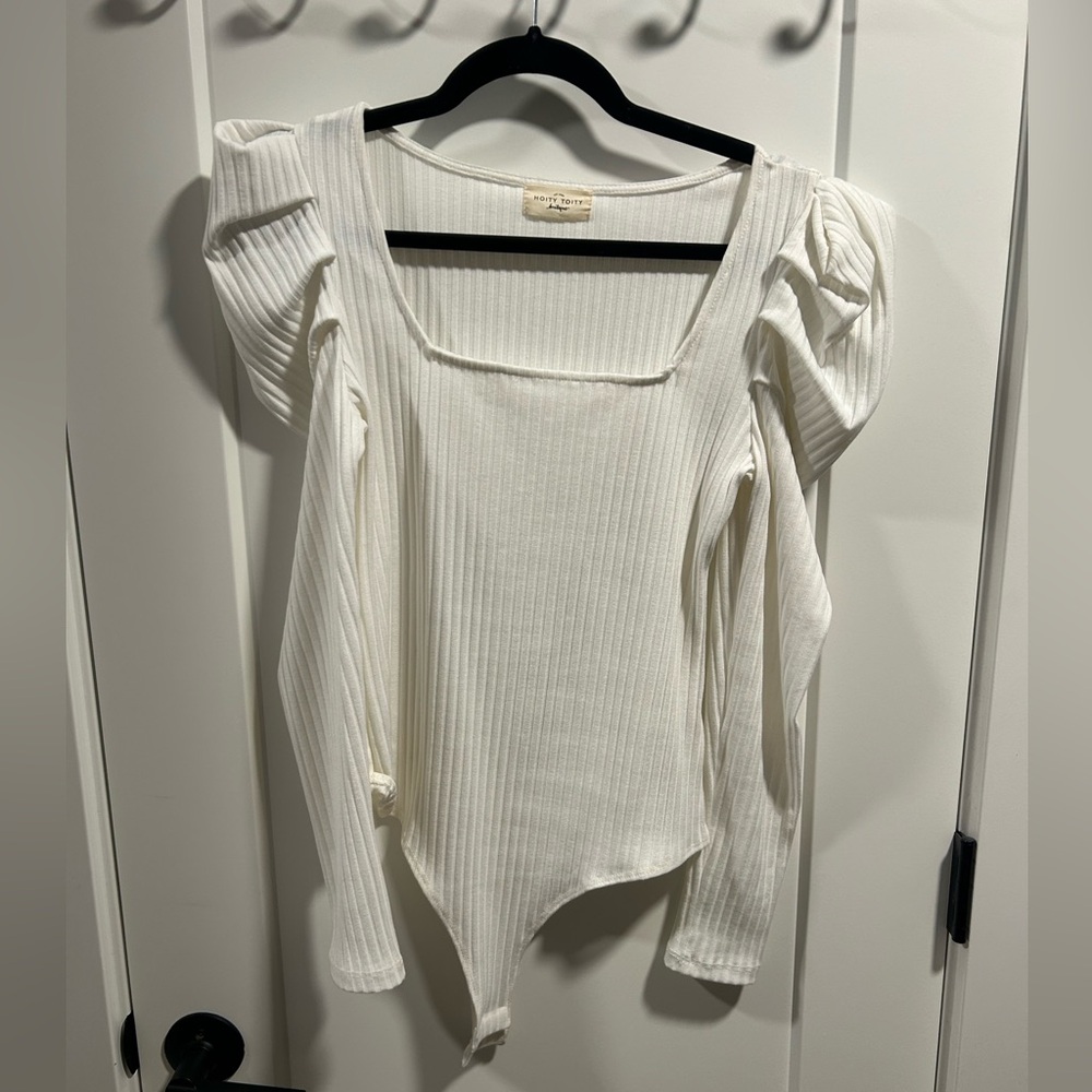 Classy Ribbed Bodysuit with Square Neck